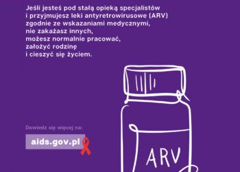 Plakat informujący o farmakologicznym leczeniu HIV/AIDS