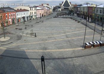 Rynek w Jaworznie, widok kamery od strony biblioteki