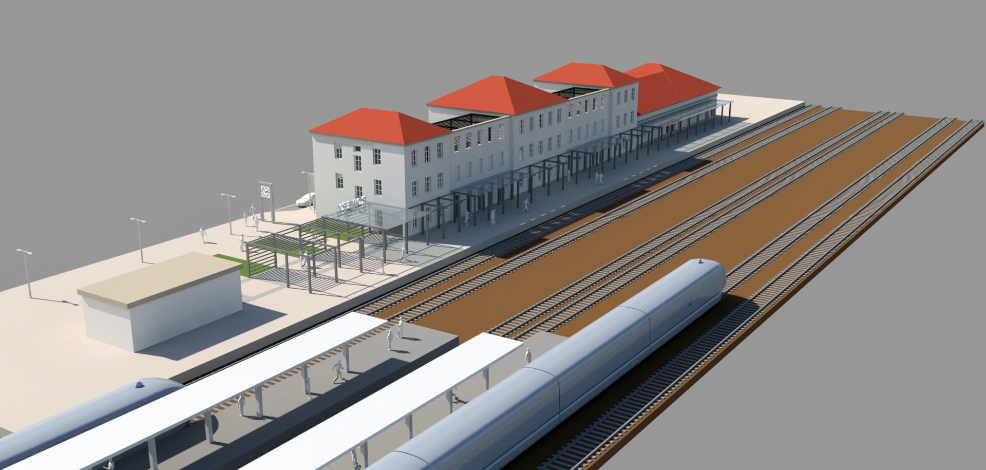 Wizualizacja budynku dworca kolejowego