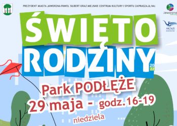 Fragment plakatu z napisem Święto Rodziny, Park Podłęże, 29 maja - godz. 16-19, niedziela