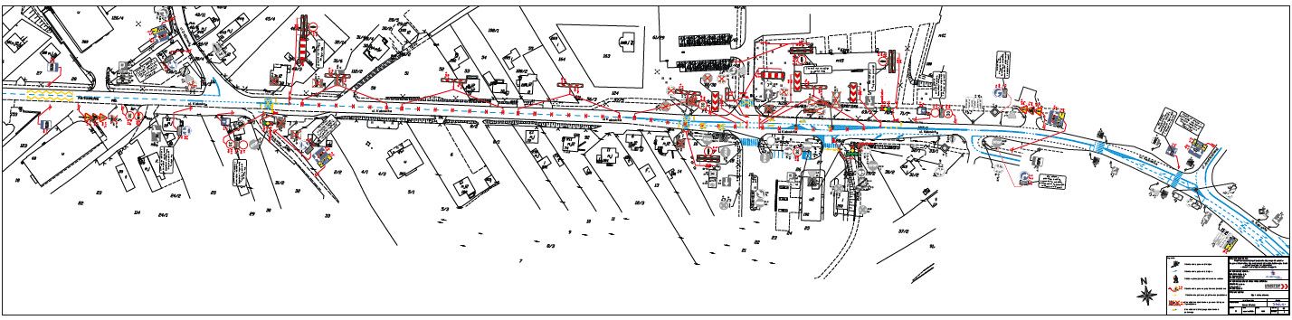 Mapka z zaznaczonym zakresem prac na ulicy Katowickiej