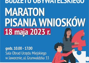 Plakat informujący o Maratonie pisania wniosków JBO